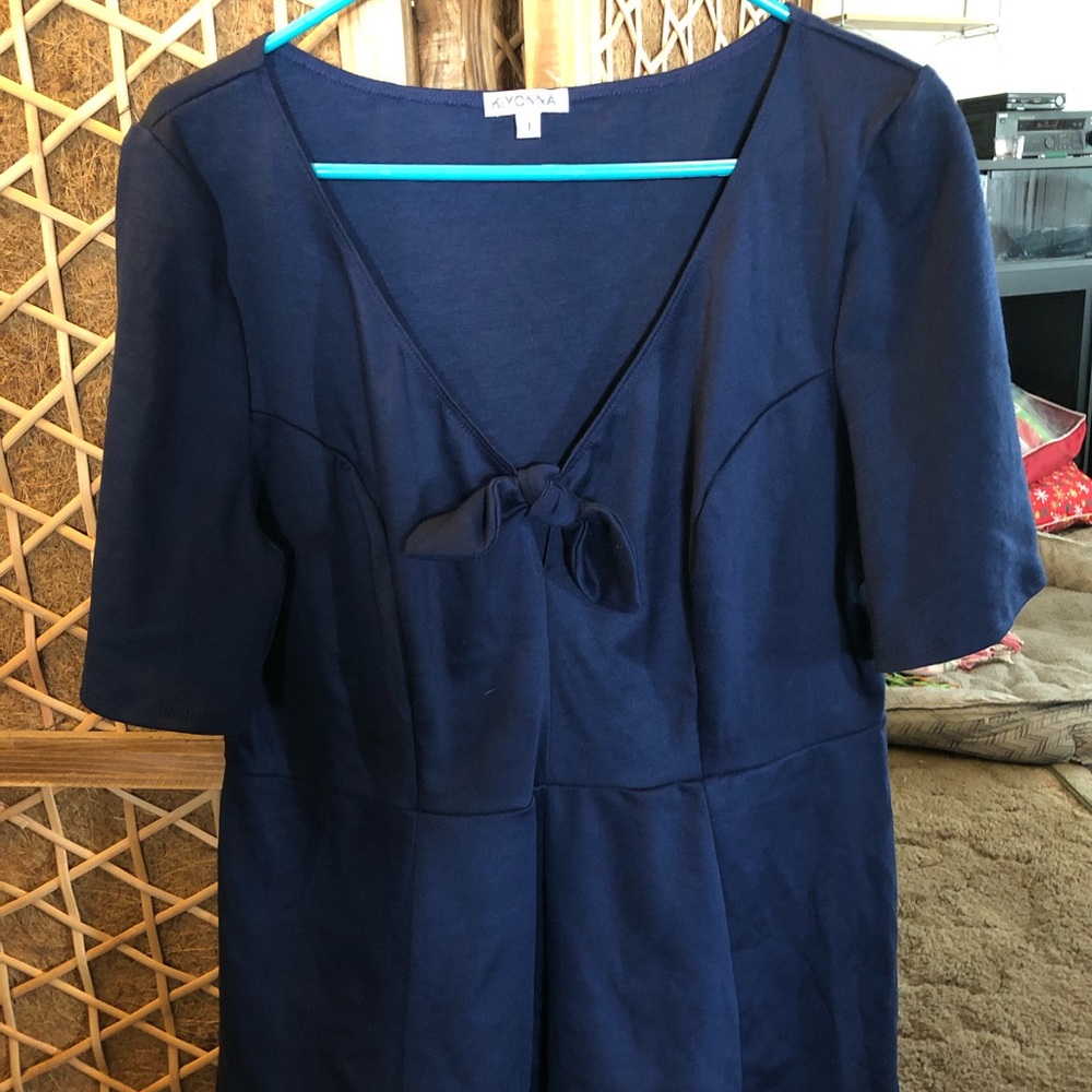 Kiyonna navy blue peplum top. Plus size 1.